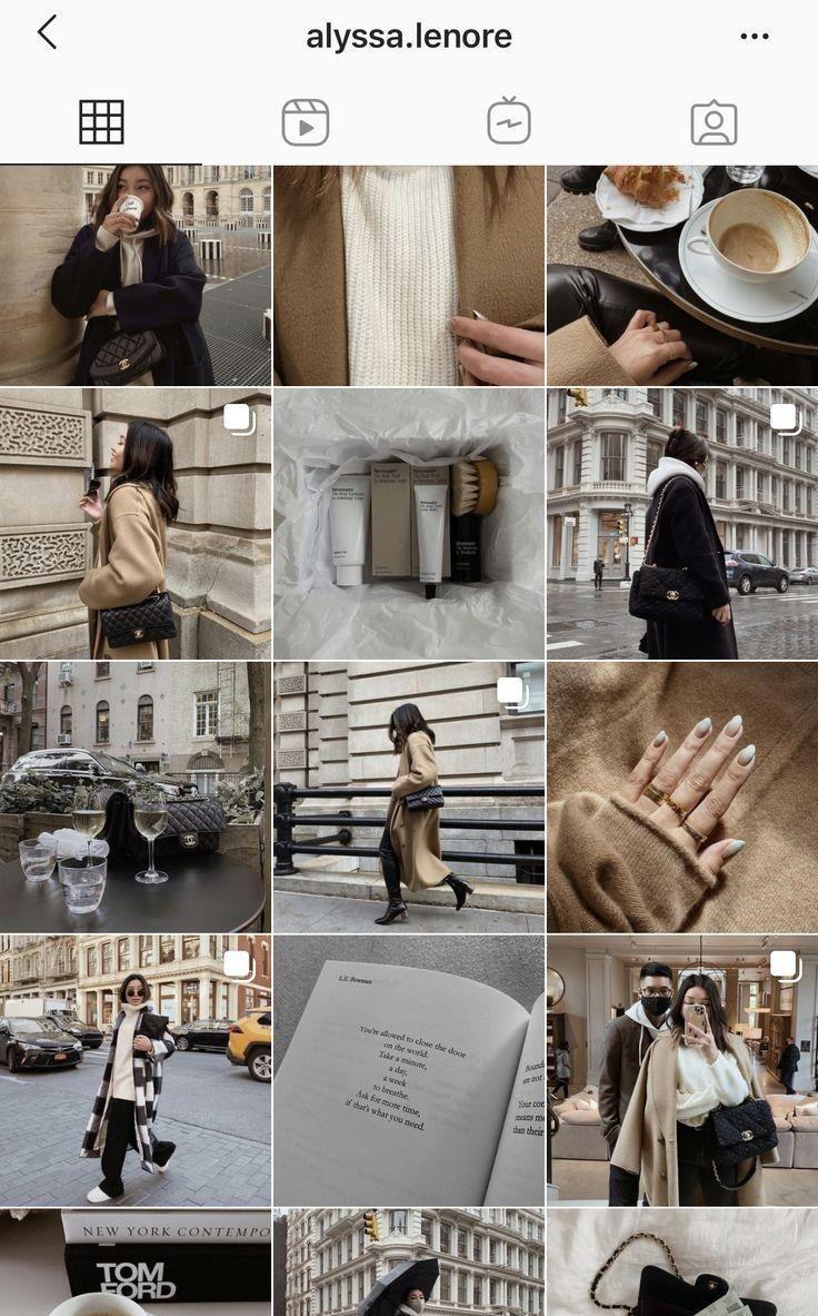 instagram feed with aesthetic photos
