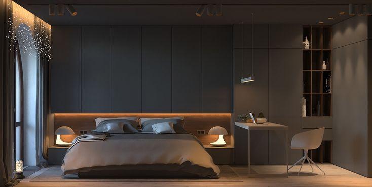 bedroom with soft lighting