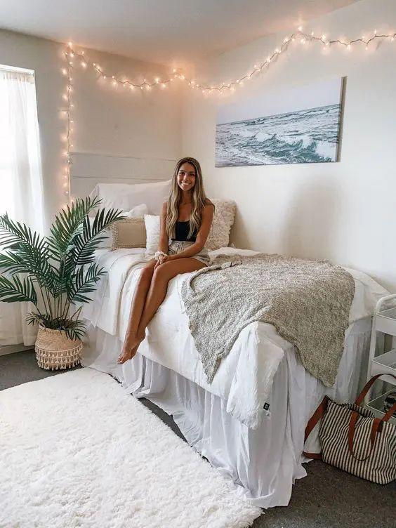 various dorm room aesthetic ideas on Pinterest