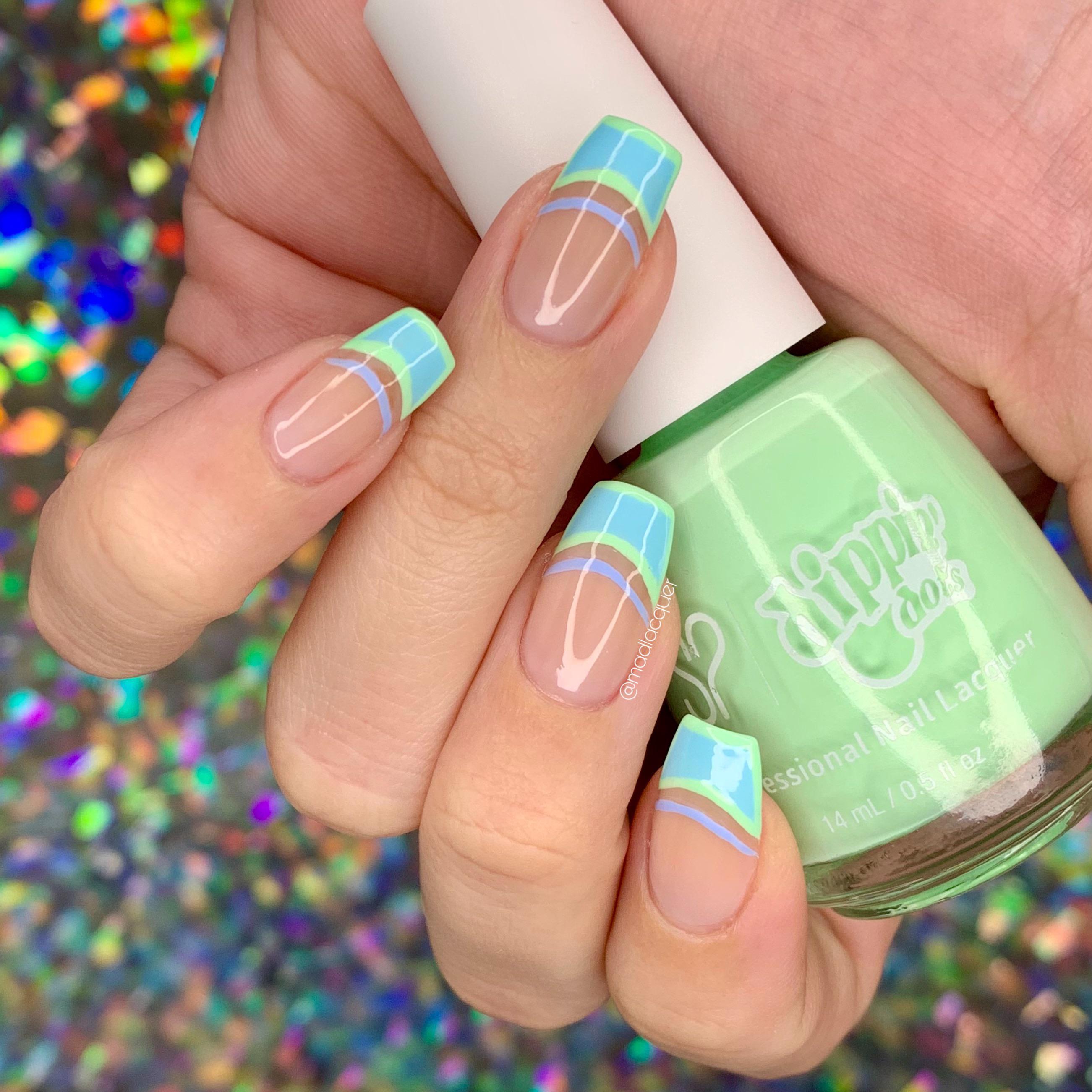 pastel french manicure and neon french manicure