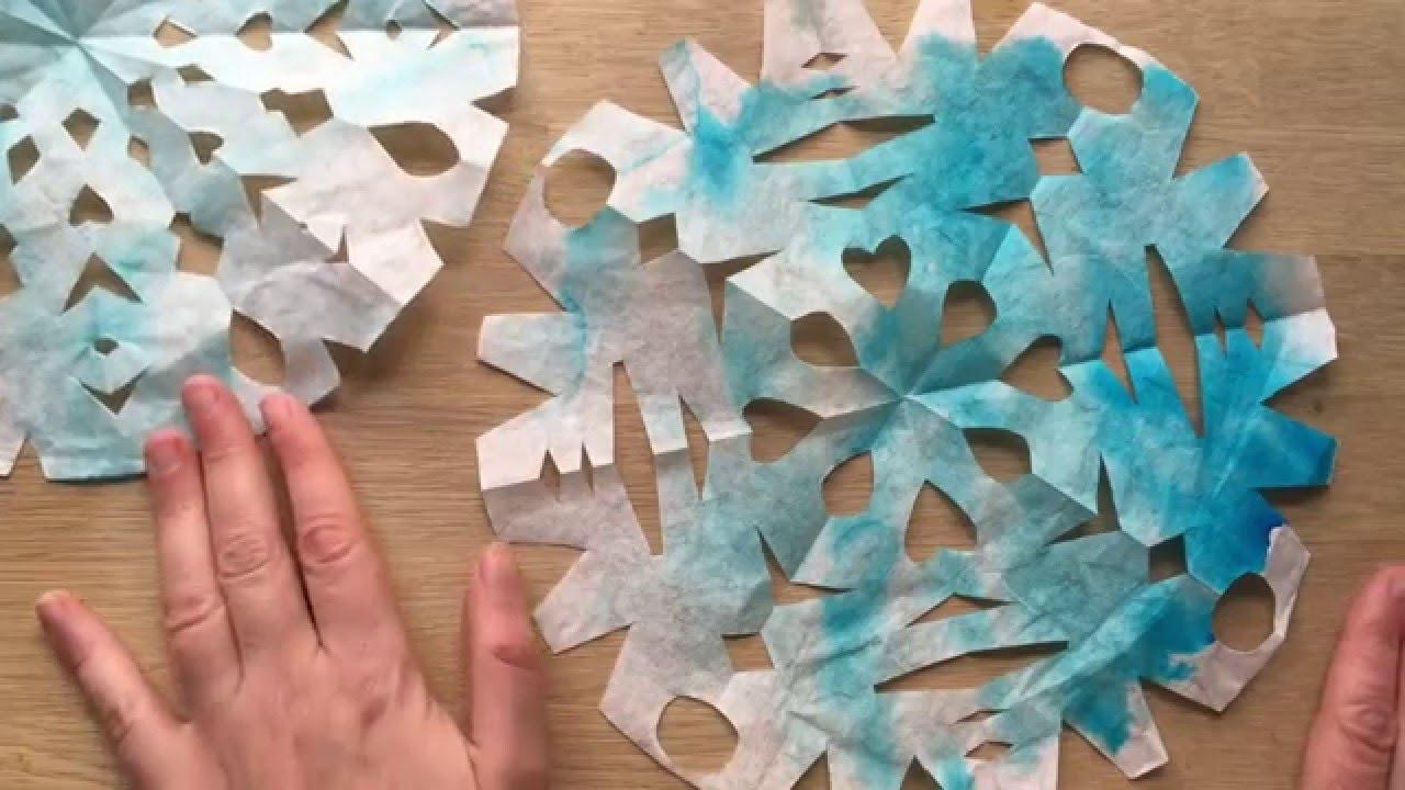handmade coffee filter snowflakes