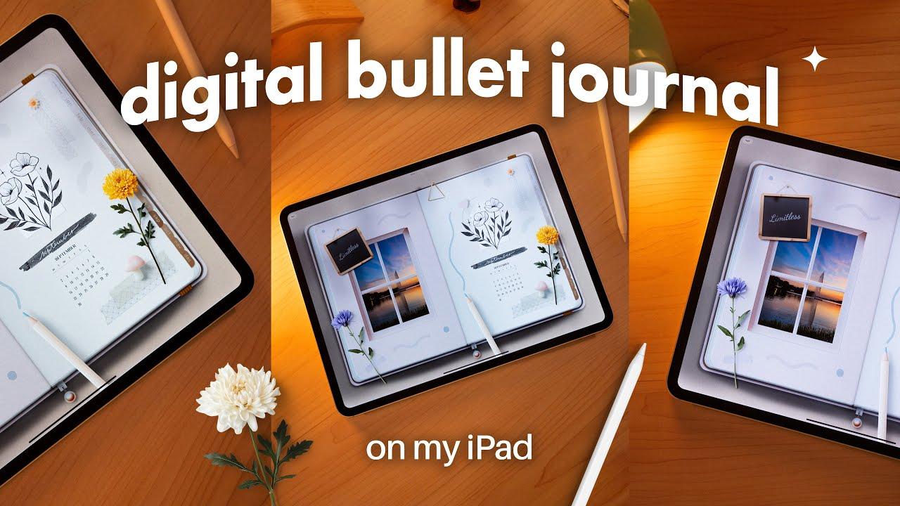 digital bullet journal setup on a tablet