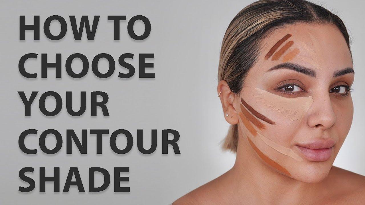 woman choosing a contour shade