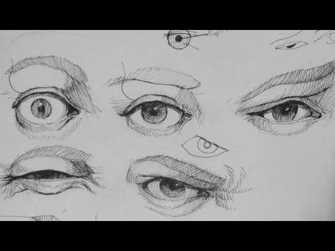 various drawings of eyes showing different expressions
