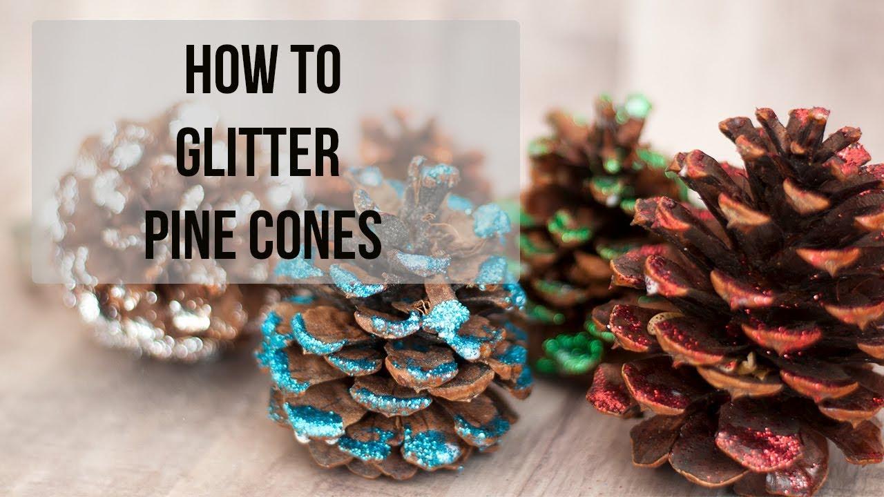 diy glitter pinecones christmas