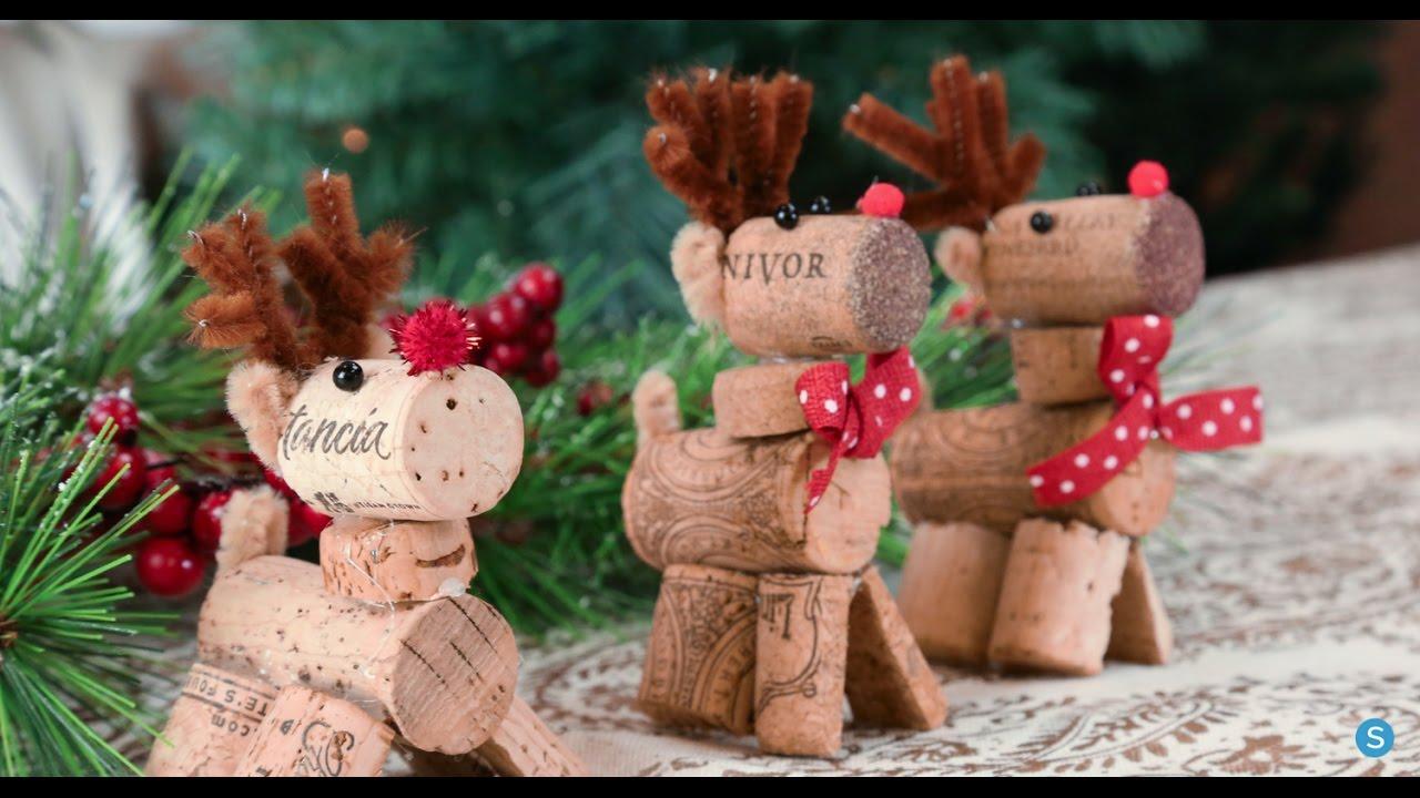 handmade wine cork reindeer