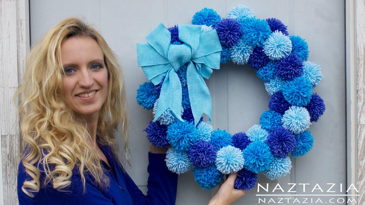 diy pom pom christmas wreath