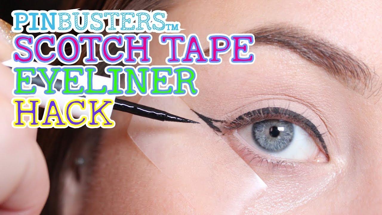 winged eyeliner tape trick