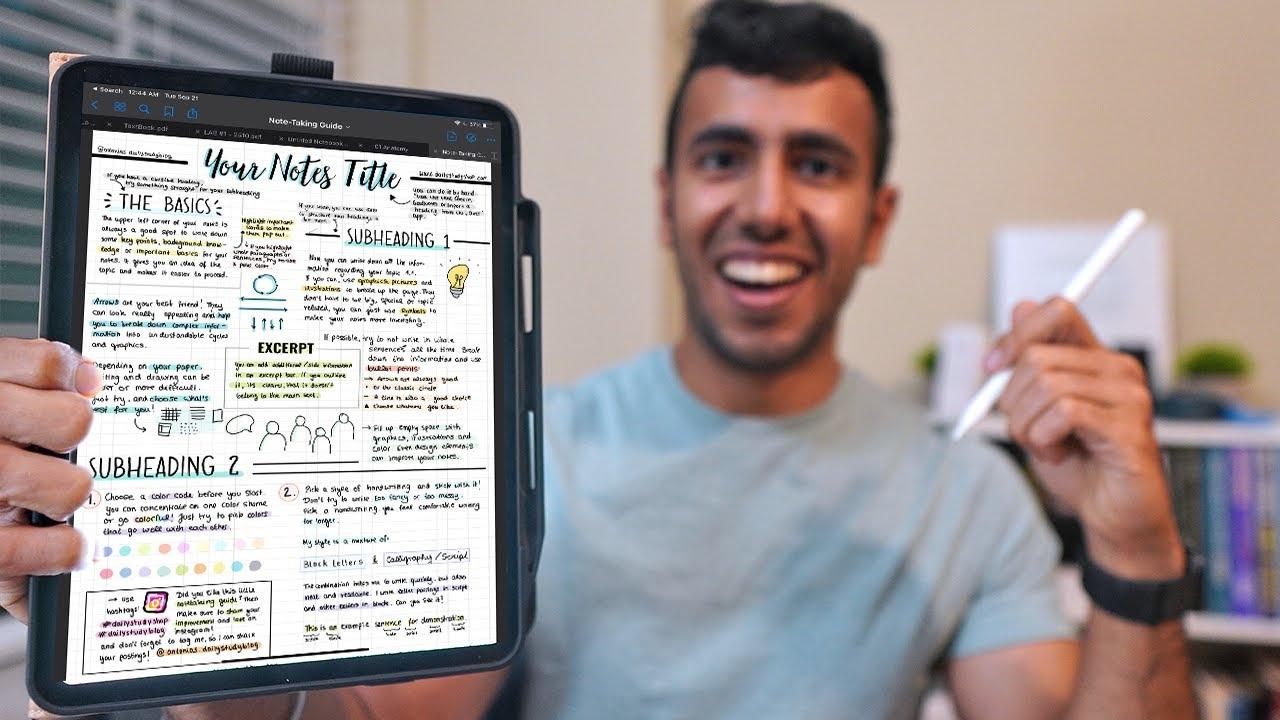 computer science student taking notes