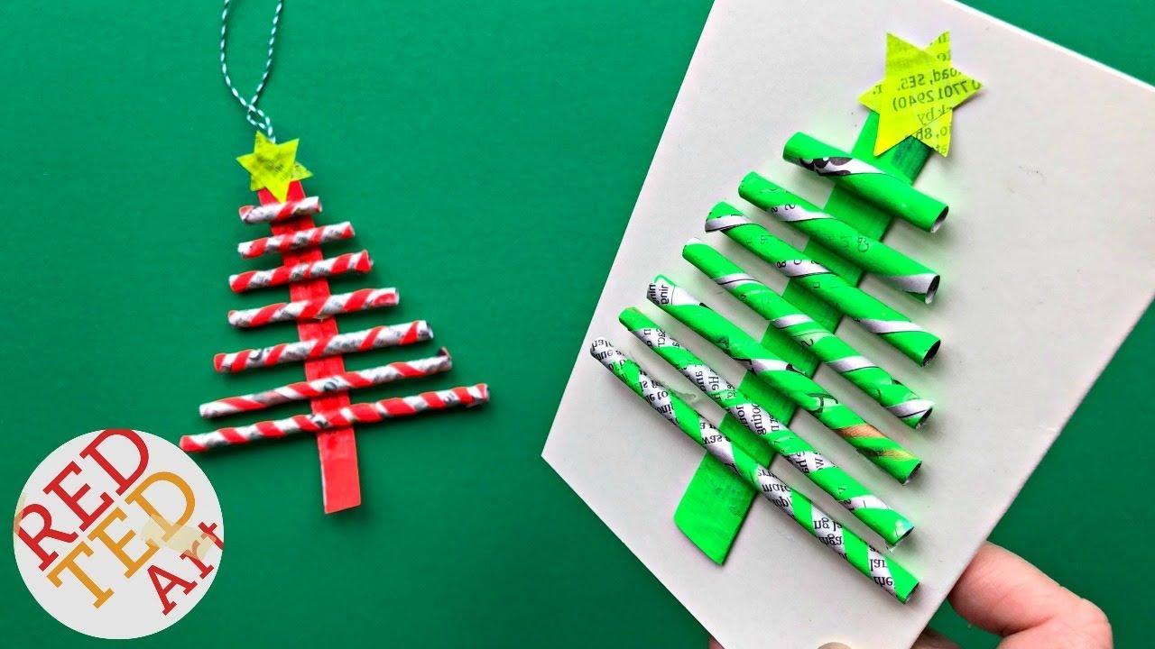 handmade paper straw christmas ornaments