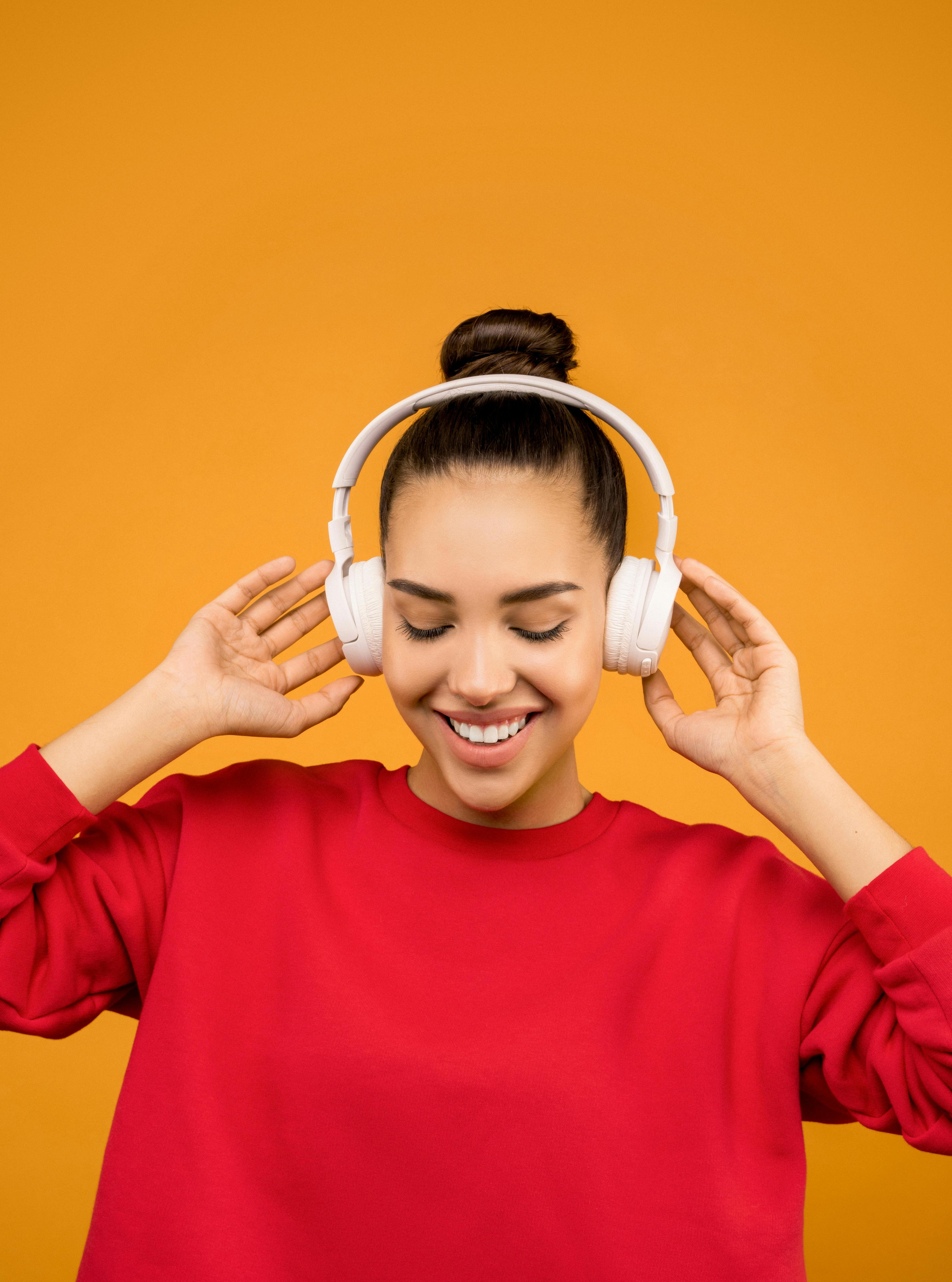 woman listening to music