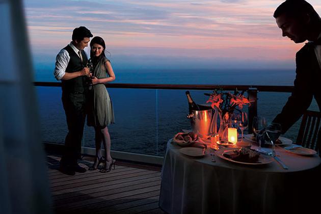 Couple enjoying a romantic cruise