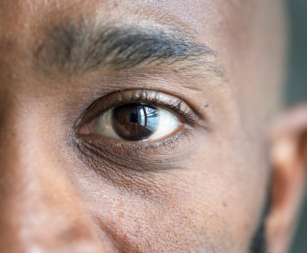 close-up of a person's eye