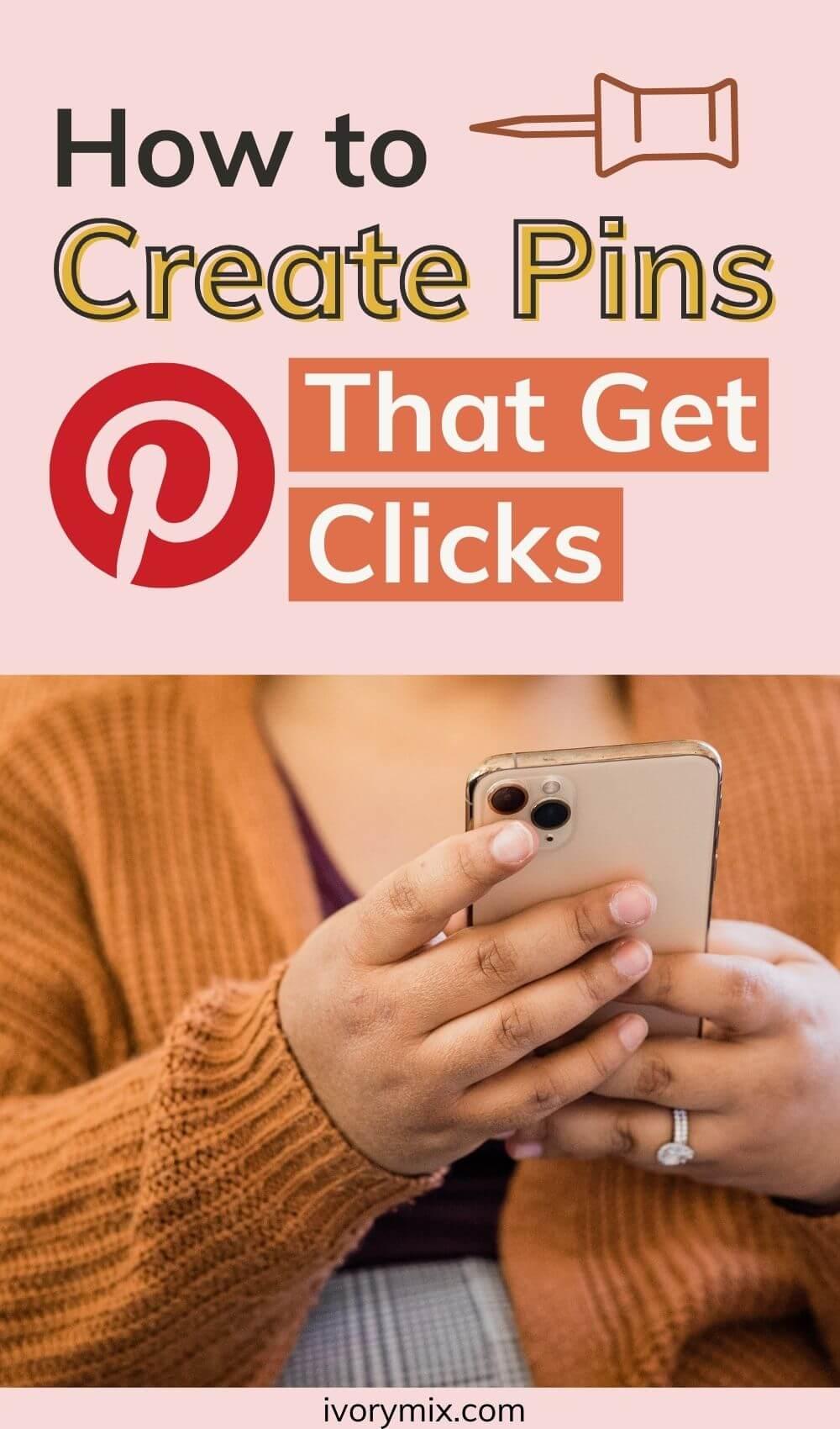hands creating a visually appealing Pinterest pin