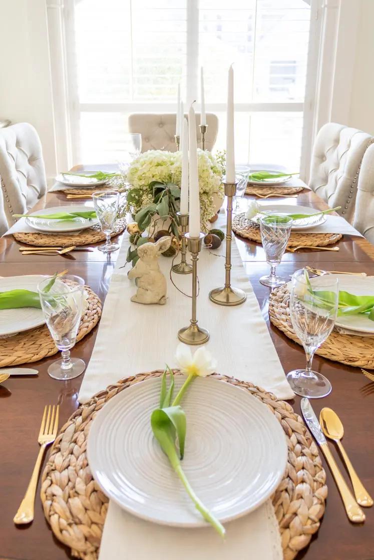 minimalist easter table setting