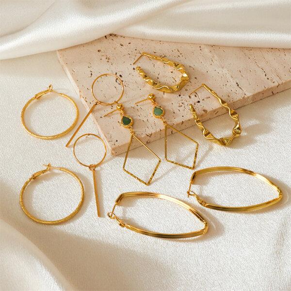 Stylish geometric earrings in different shapes and materials