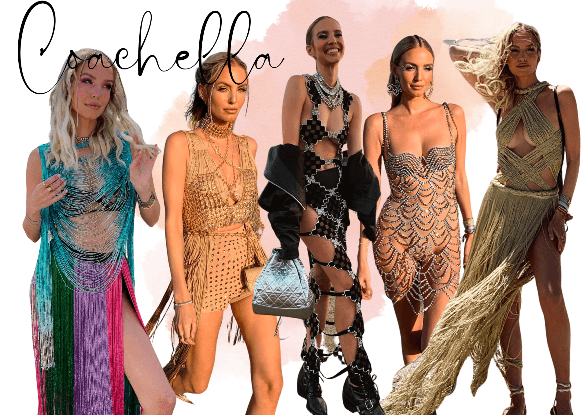 woman overwhelmed by outfits at Coachella