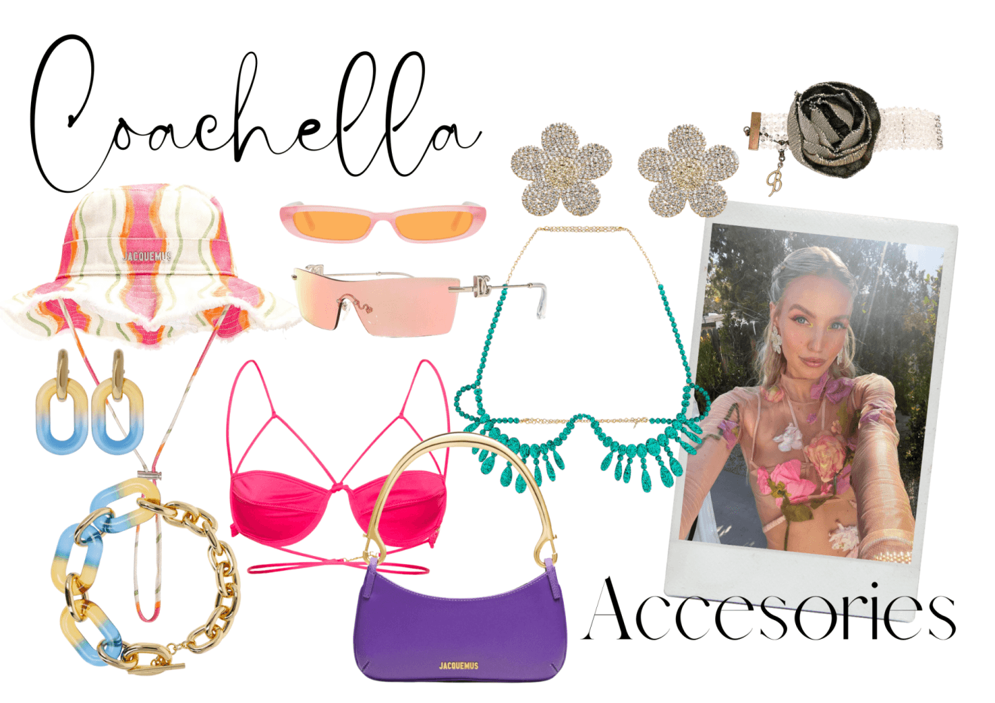 woman packing accessories for coachella