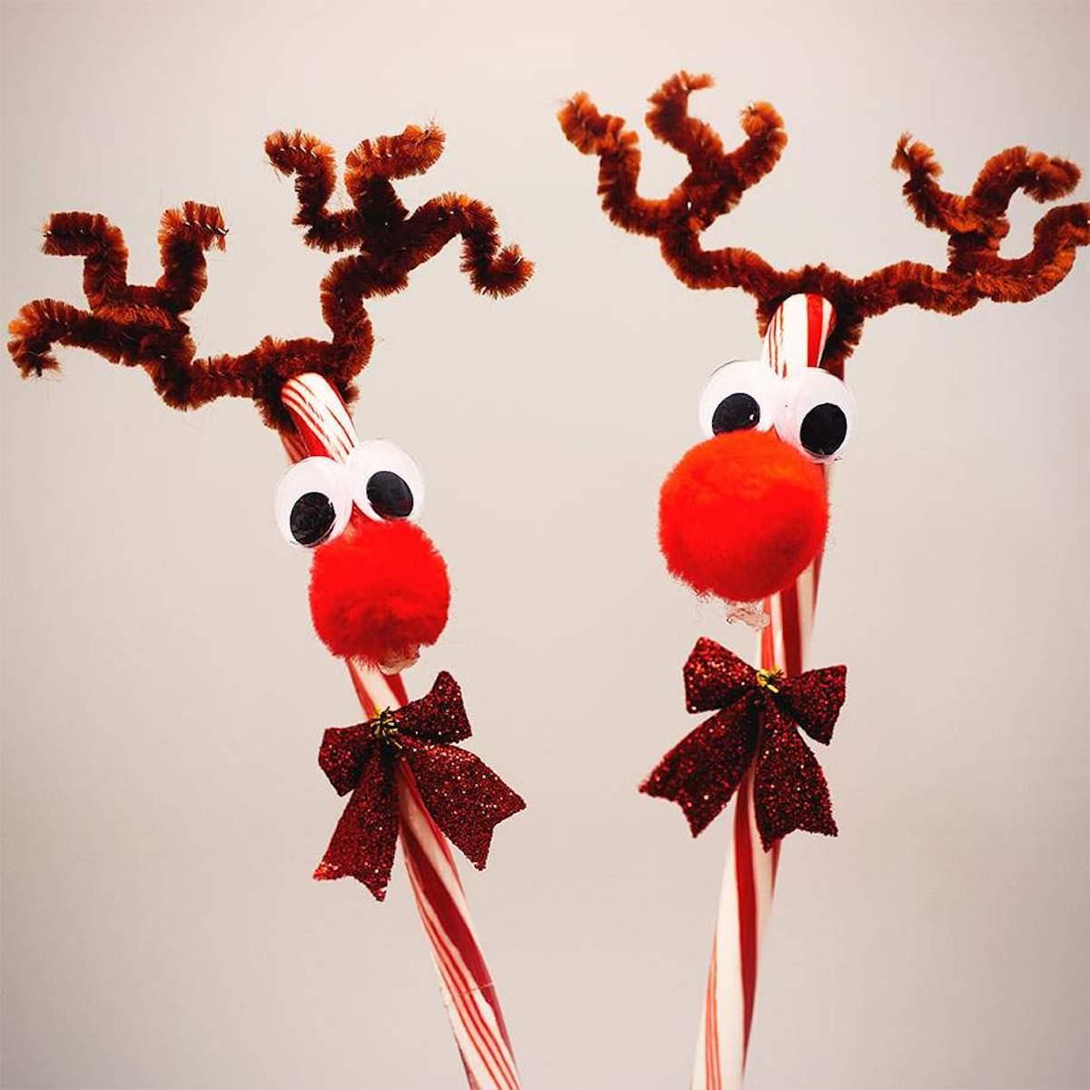 handmade candy cane reindeer