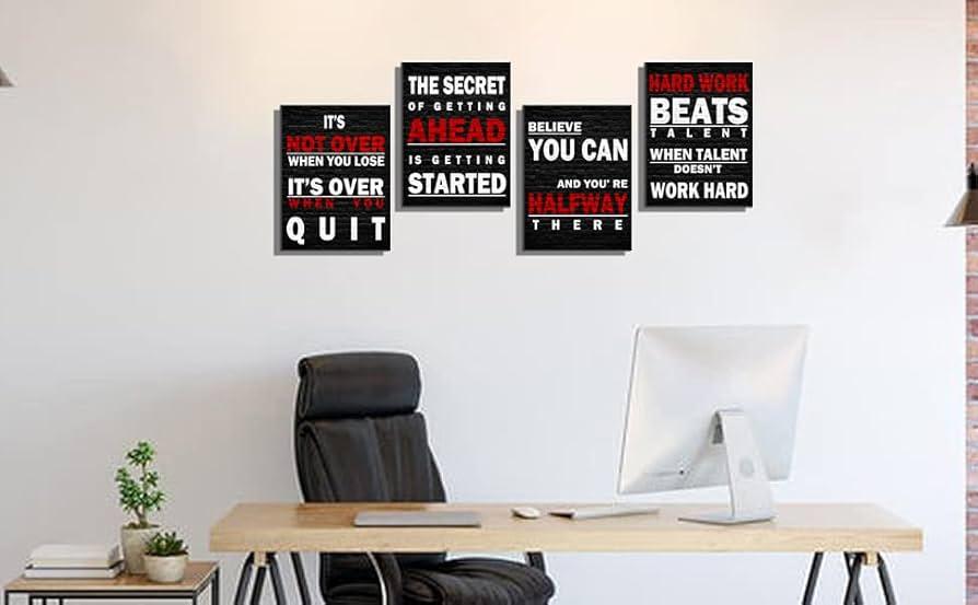 motivational art on a dorm room desk