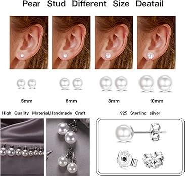 A collection of pearl earrings of various sizes and styles