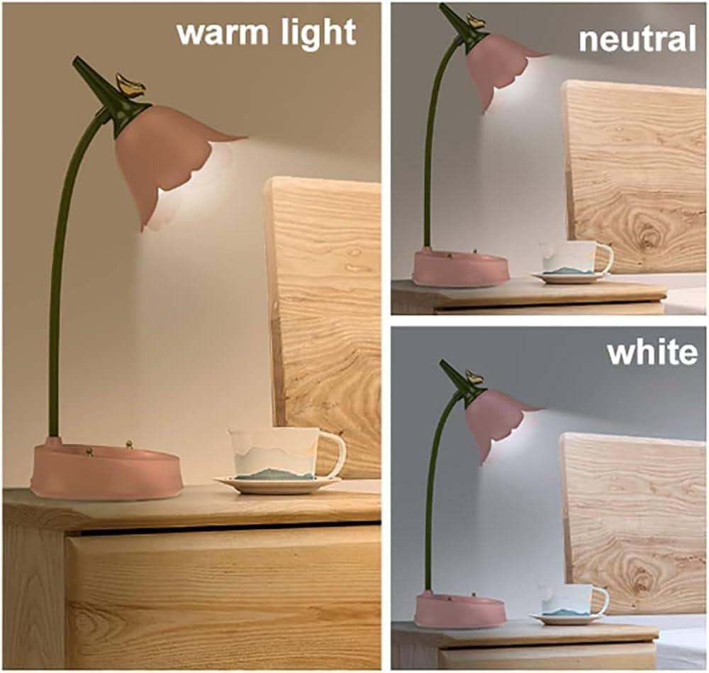 cute desk lamp on a dorm room desk