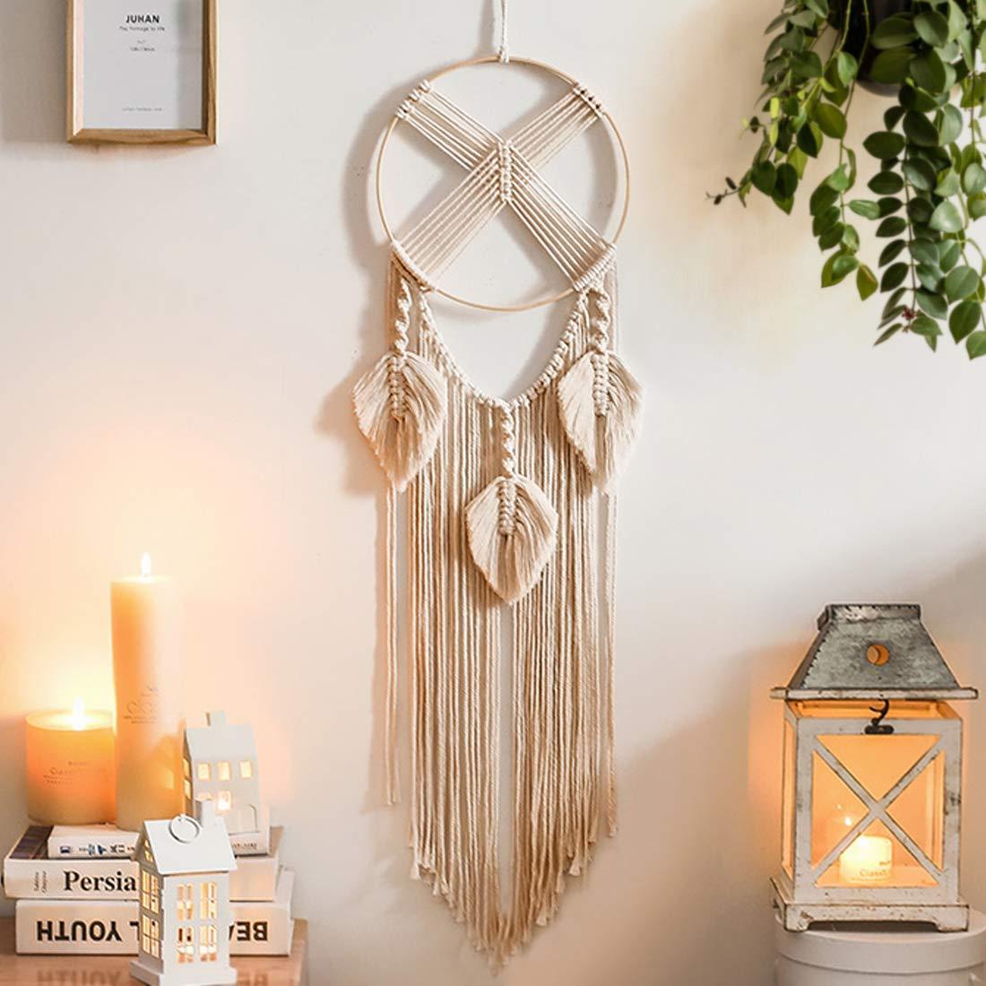 macrame wall hanging in a bohemian style room