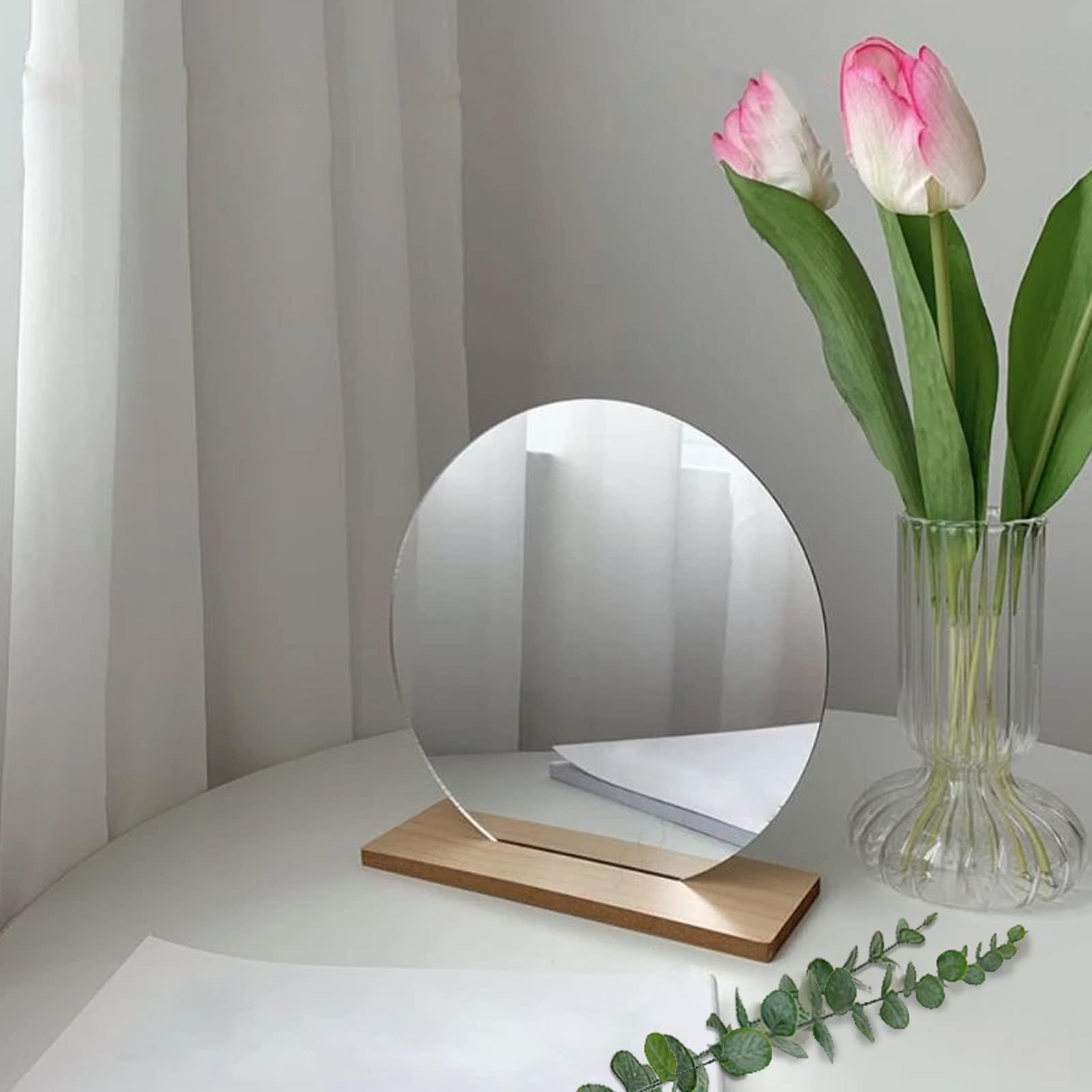 small mirror on a desk