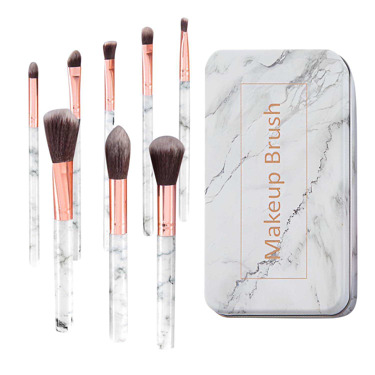 Beginner makeup brushes kit on a white background