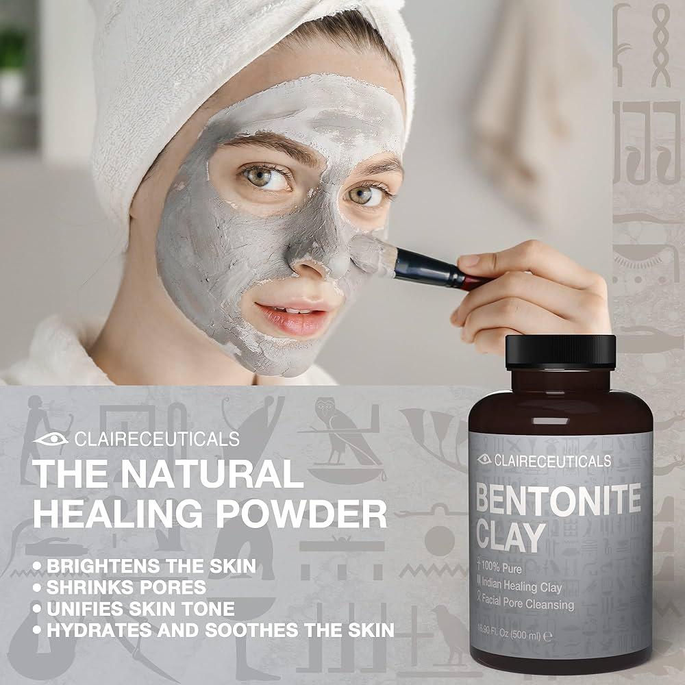 bentonite clay mask on a face