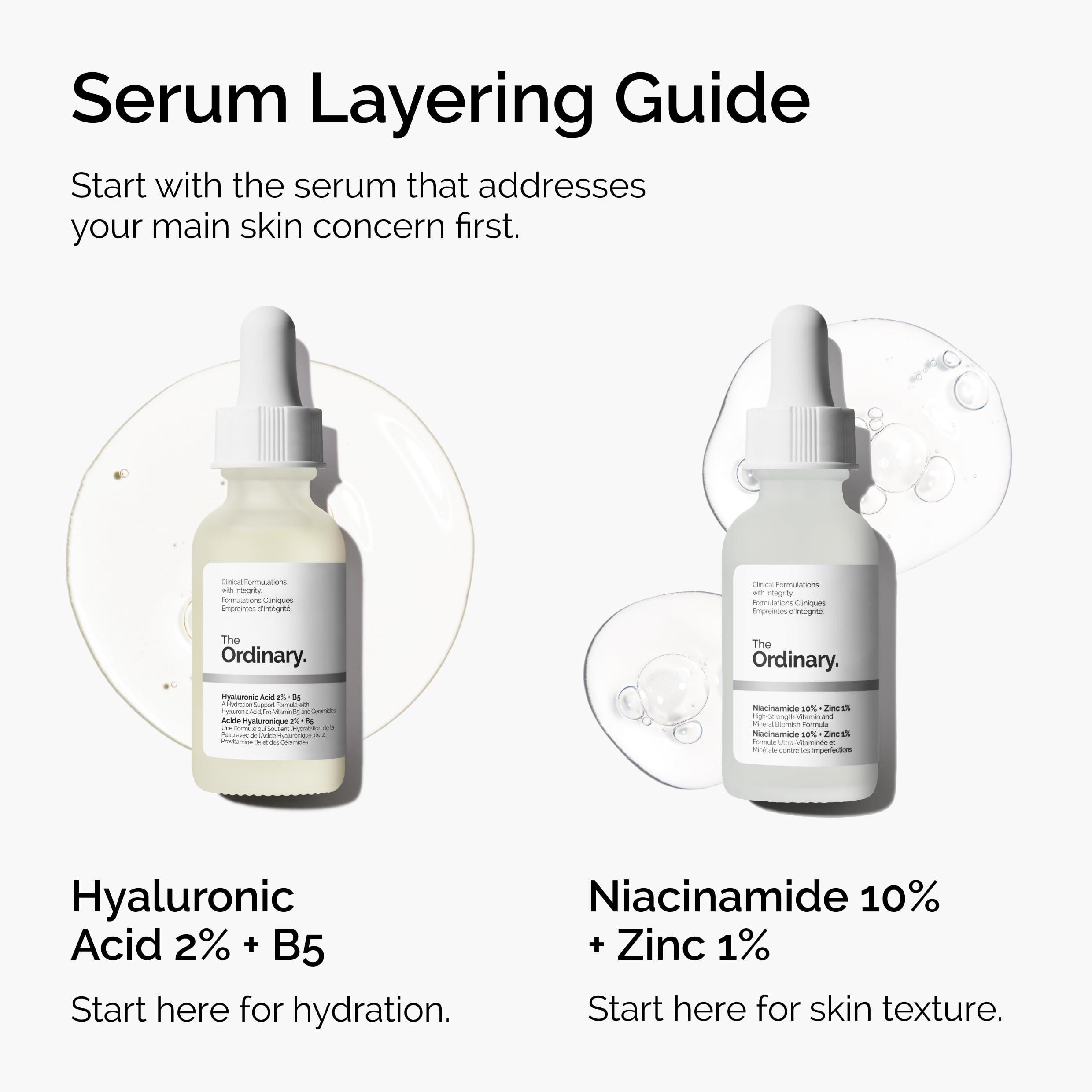 close-up of The Ordinary Hyaluronic Acid 2% + B5 serum bottle and texture