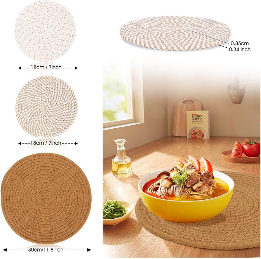 Twig trivet next to a hot dish