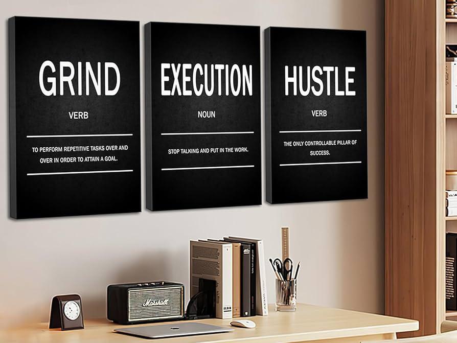 dorm room with inspirational quote poster