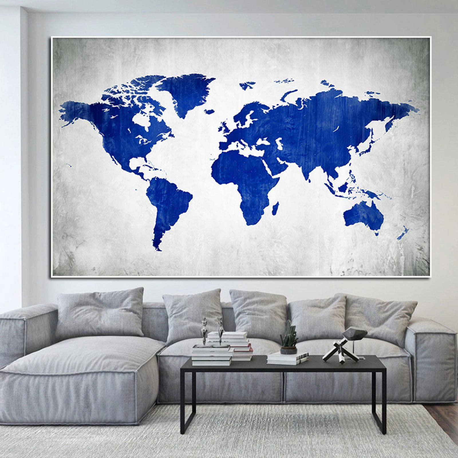 artistic world map poster dorm room