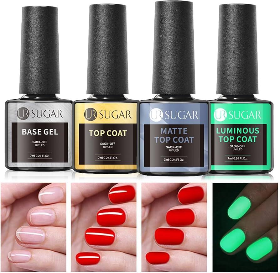 base coat and top coat nail polish bottles