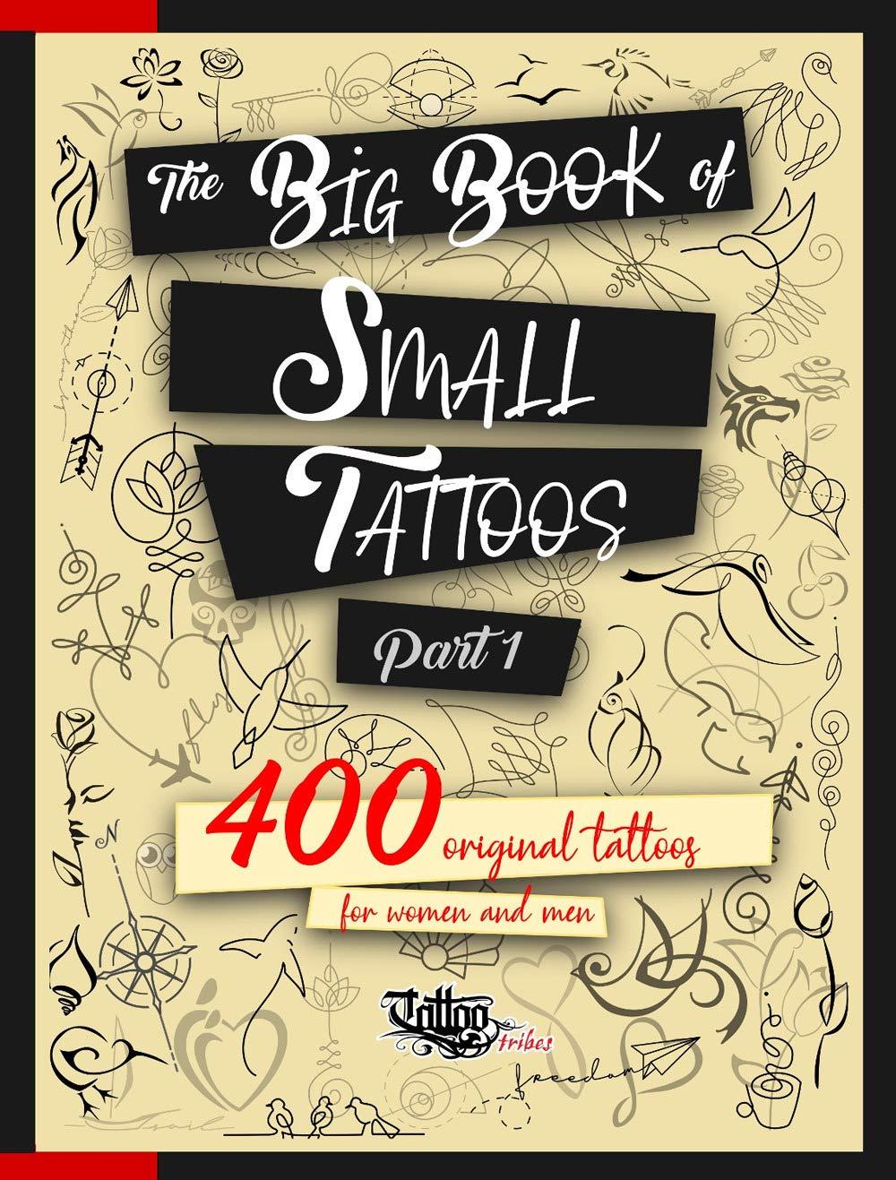 Collection of small book tattoos on various body parts