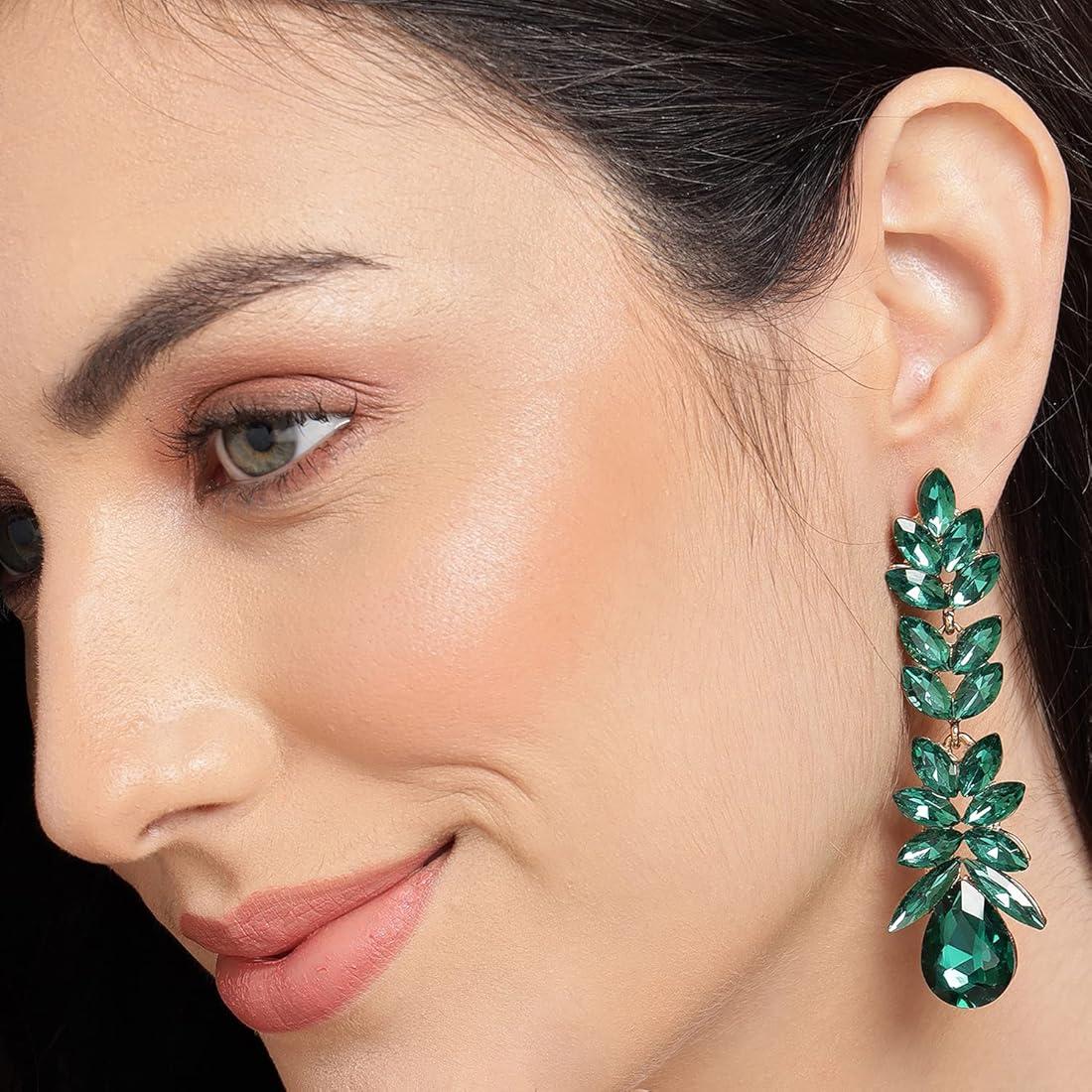 Close up of nature-inspired earrings
