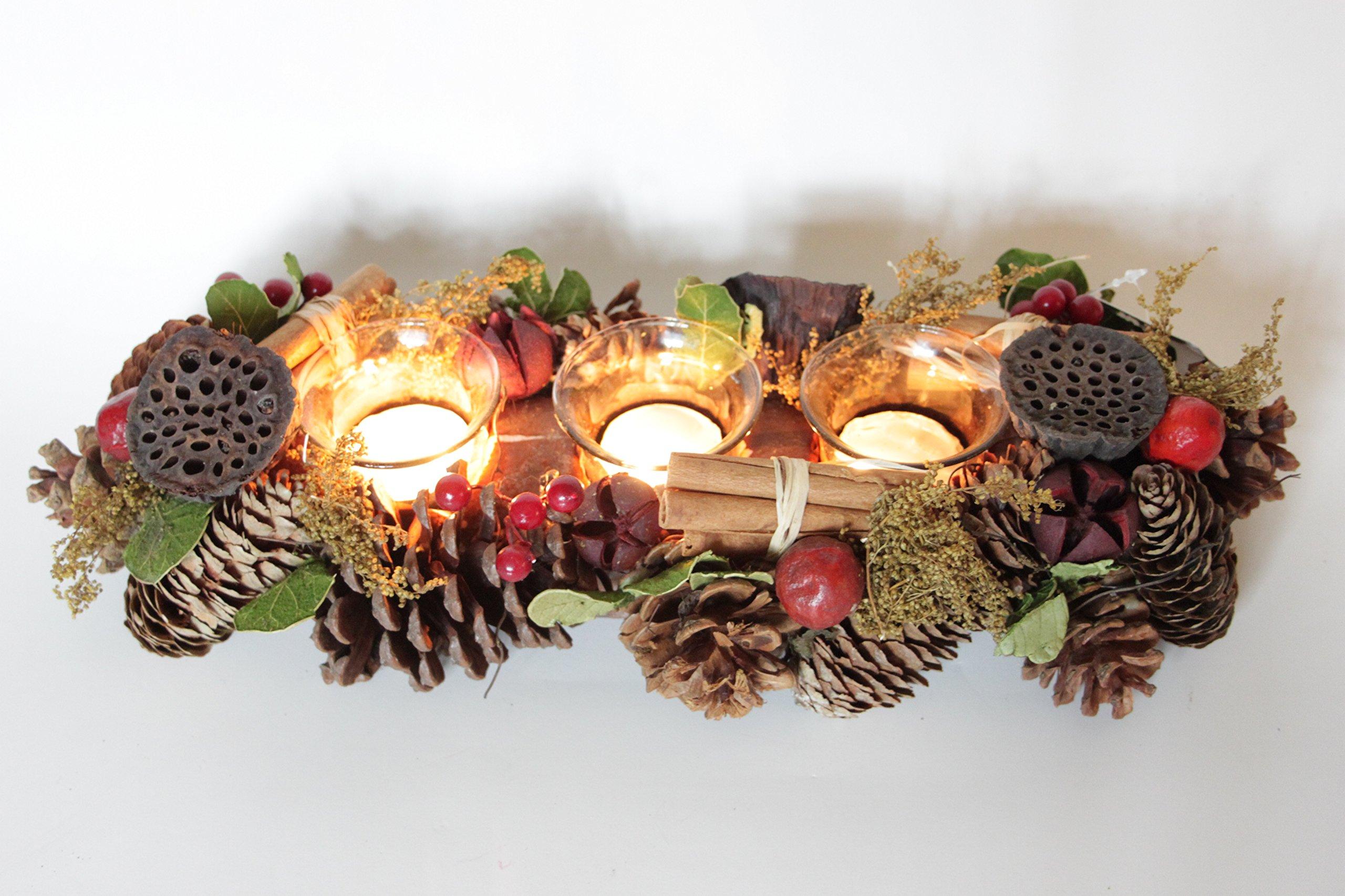 Twig candlestick with a tea light candle