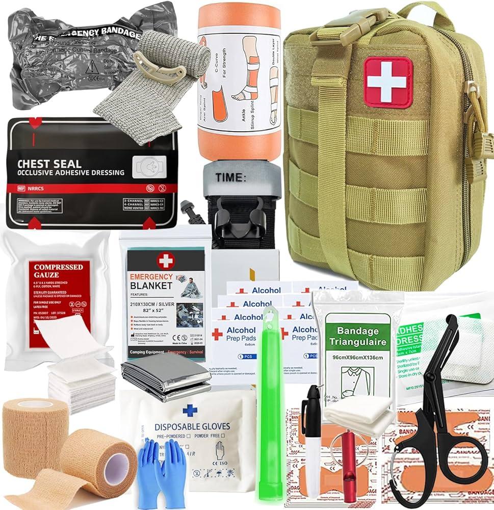 first-aid kit with bandages