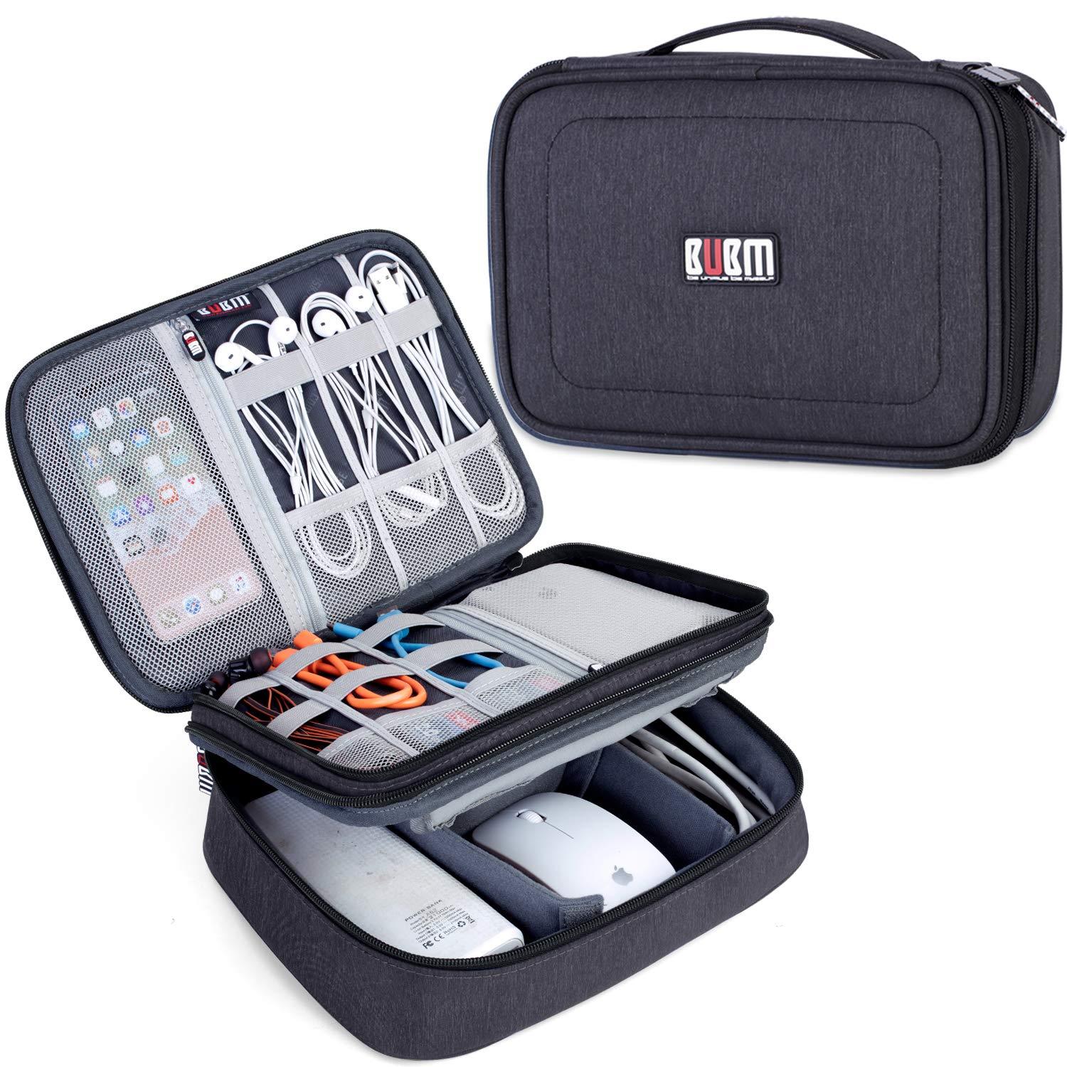 BUBM organizer filled with various electronic accessories