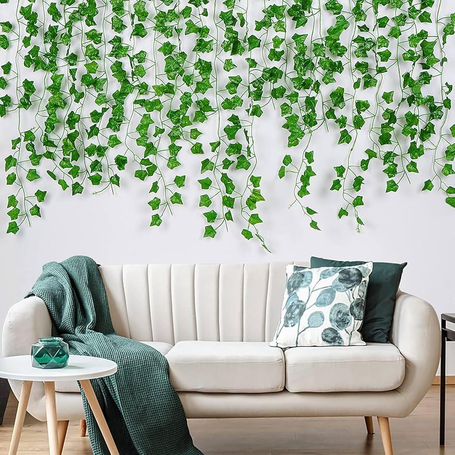 Leaf garland hanging on a wall