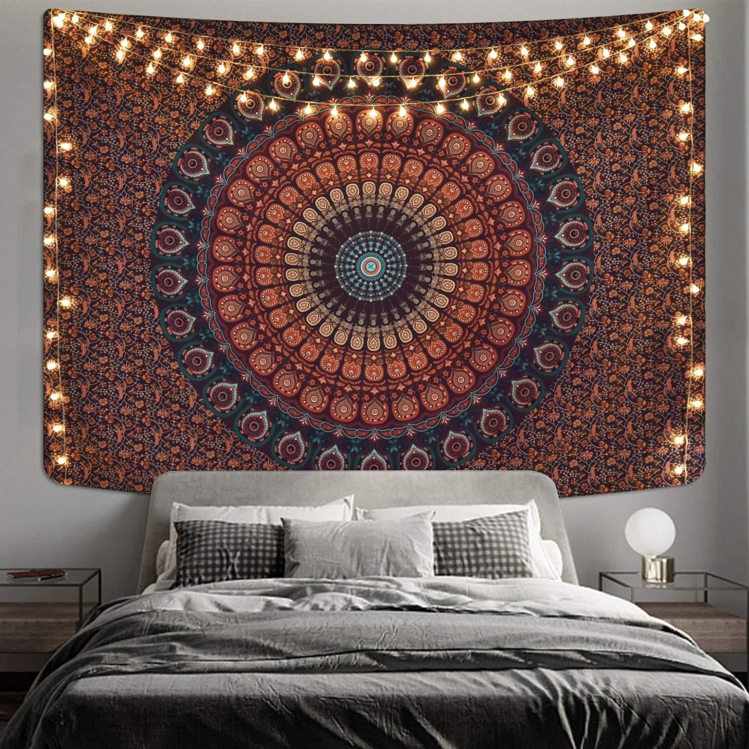 boho tapestry hanging on a wall