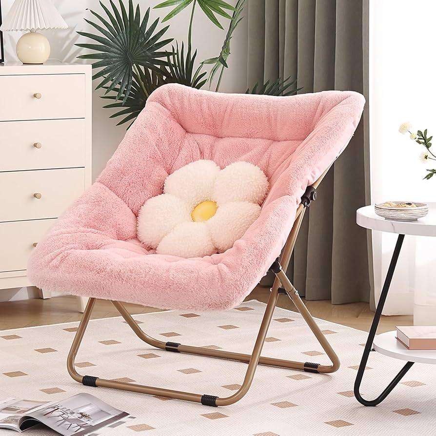 Person shopping online for a dorm chair