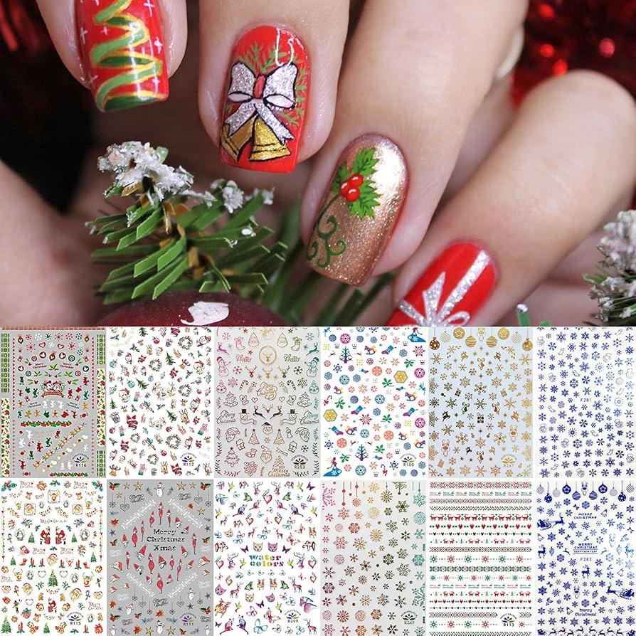woman looking at christmas nail art kits