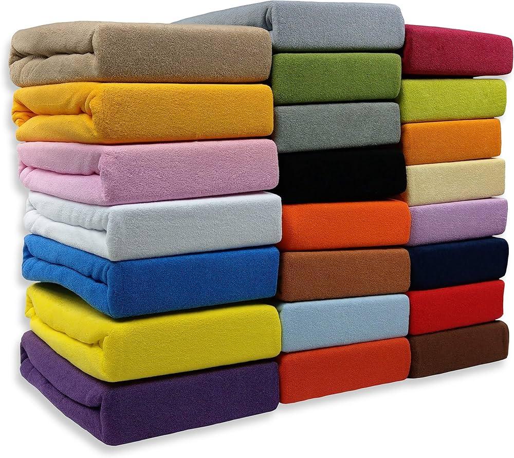 stack of colorful cotton sheets