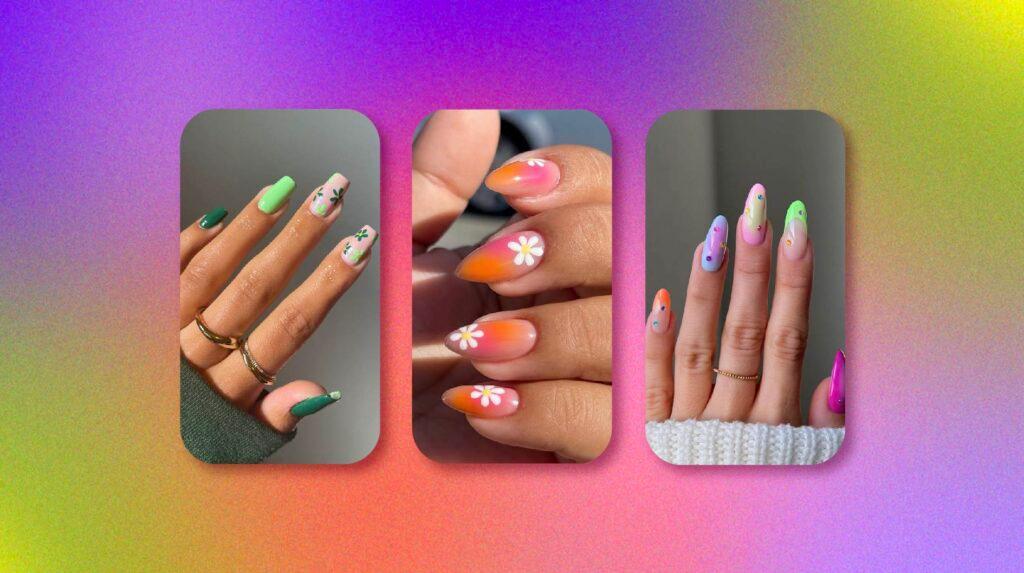 colorful and creative spring nail art designs collage