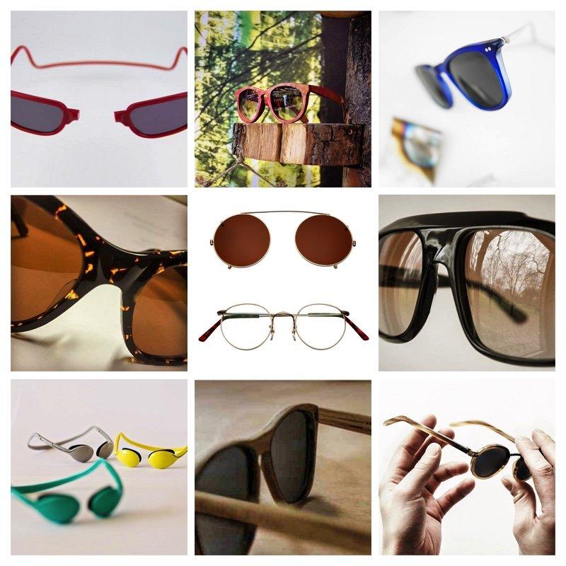 collage of various sunglasses from different brands