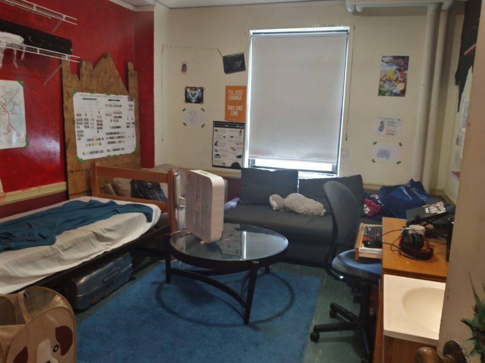 sad empty dorm room
