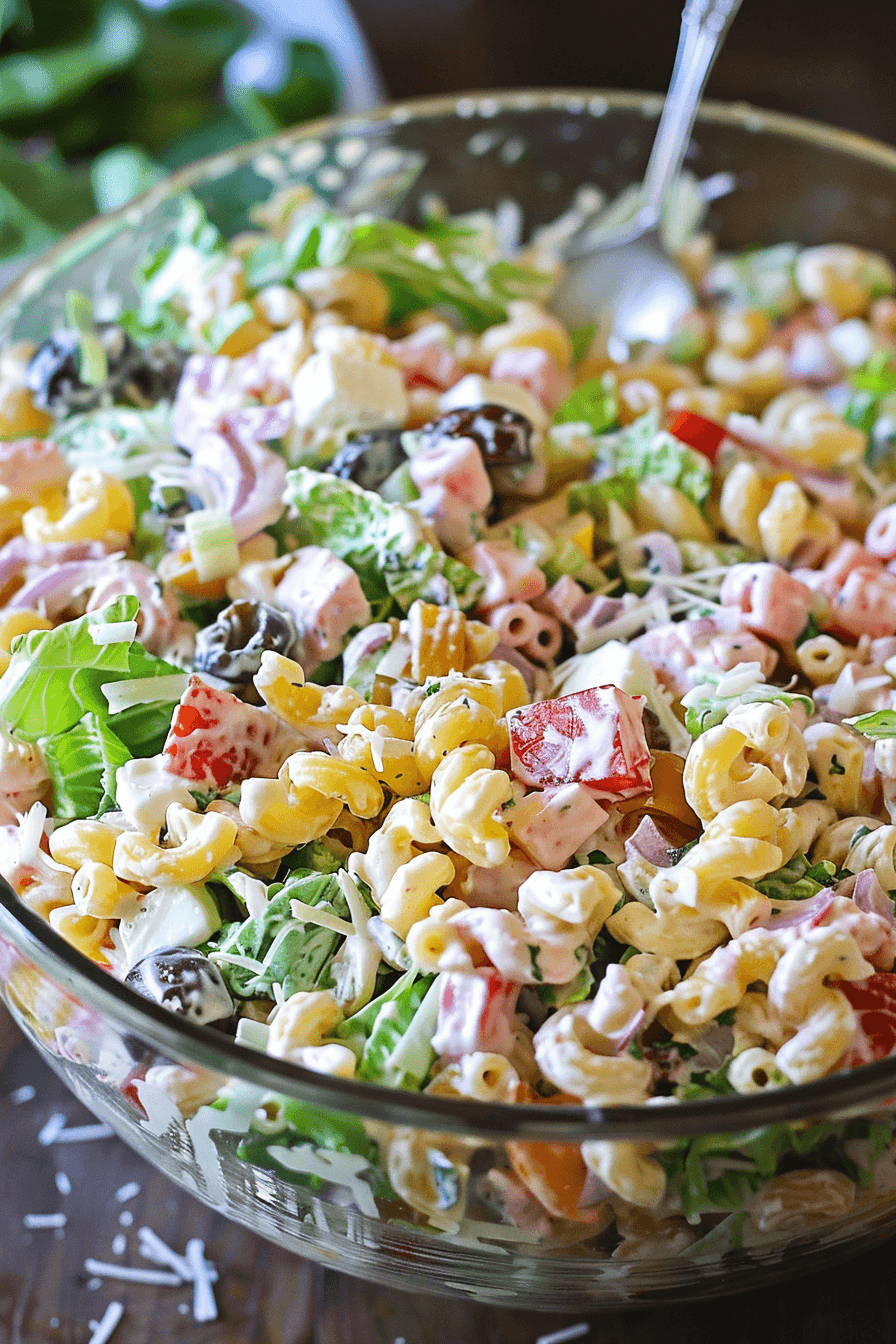 vibrant gluten-free pasta salad with various ingredients