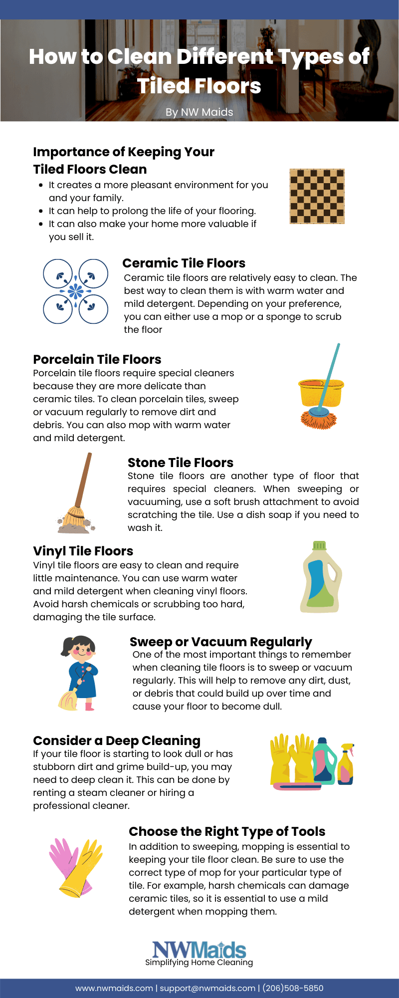 cleaning different types of floors